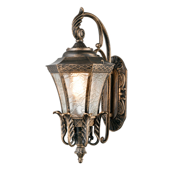 Black and Gold Sconces Wall Lighting 20.87" H Exterior Wall Light Fixture Waterproof Aluminium with Glass Outdoor Lanterns